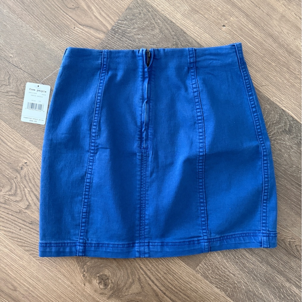 Free People Royal Blue Denim Mini Skirt - Picture 4 of 7